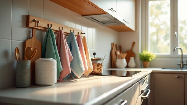 Un porte torchon, solution astucieuse pour organiser votre cuisine